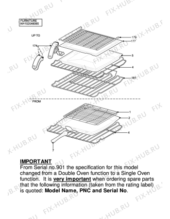 Взрыв-схема плиты (духовки) Parkinson Cowan SIG450WN - Схема узла H10 Furniture